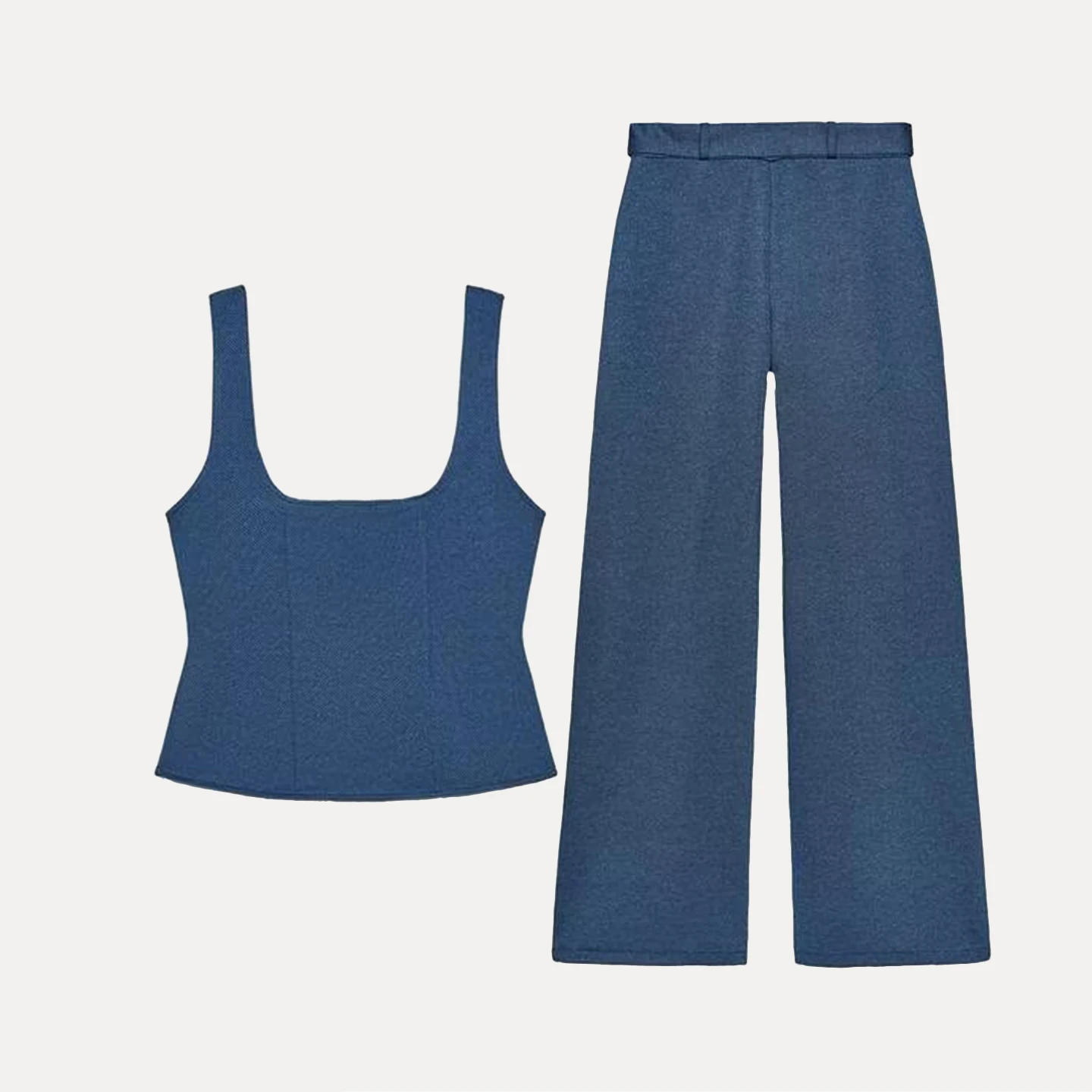 Z Damen Faion Set Casual Sle Button Decorated Diagonal Pattern Top mit Gürtel Hose ort Sve round Ne