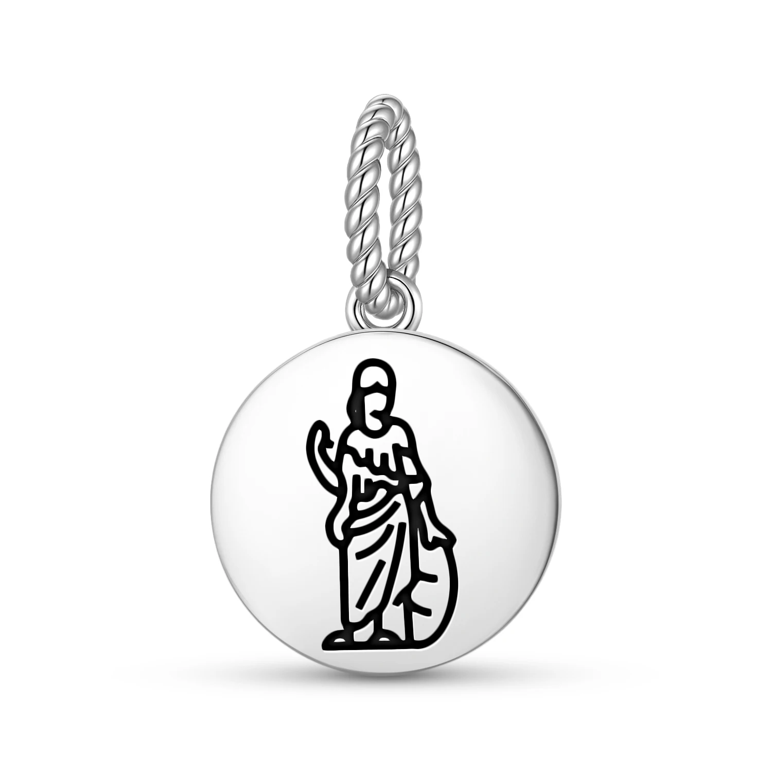 Colgante Minerva del Imperio Romano, Plata de Ley 925, Dije con Símbolo, Abalorio para Pulsera, Collar, Joyería Popular para Mujer