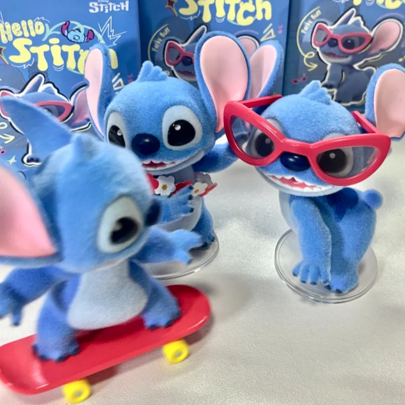 Caja ciega Original en Stock de la serie Hello Stitch, figuras Kawaii, adorno de caja misteriosa, regalo de cumpleaños para niñas y niños
