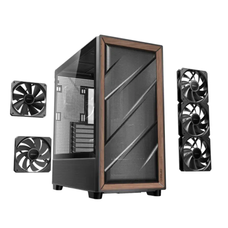 ATX Mid-Tower PC Case Metal Frame Transparent Glass Side Panel, 5 Fan Mounts, 360mm Water Cooling Support