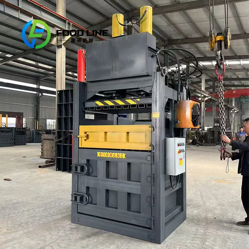 Customize High Quality New Vertical Baler Machine For Carton Recycling Compress Bags Cans Bottles Pouches Cases