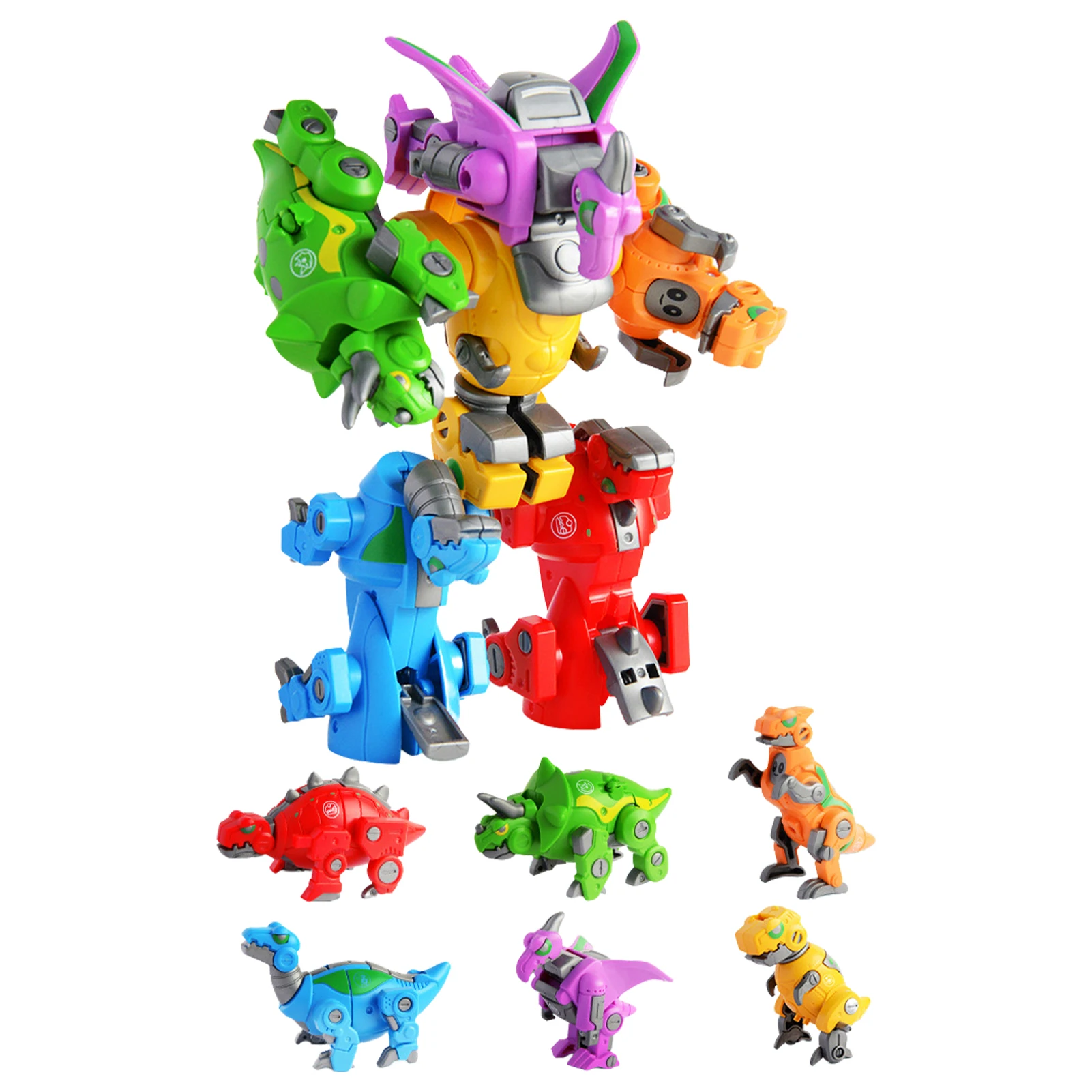 6 pçs montagem dinossauro deformação conjunto brinquedos para crianças mecha robô transformação modelo kits crianças meninos brinquedos educativos presente