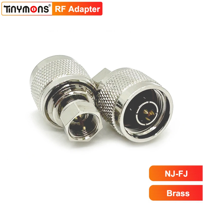 F to N Coaxial Cable Adapter F Male to N Type Male Coax Connector for Antenna Router Booster