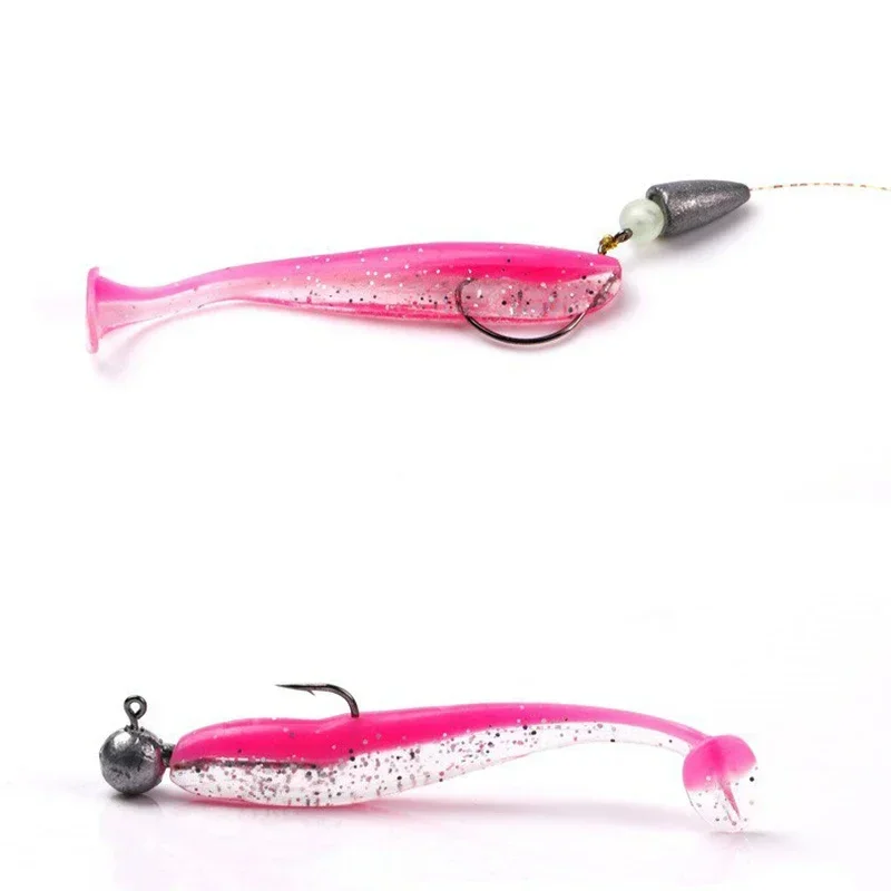 10 teile/los Angeln Locken T Schwanz Wurm Weichen Köder Jigging Wobbler Tackle Bass Pike Künstliche Silikon Swimbait 55mm 70/90mm 120mm – Detail 7