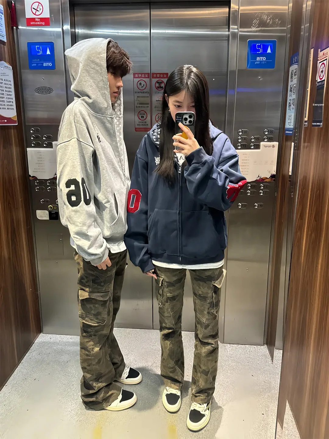 

American Sle Camouflage Fce Lined Work Trousers Men's Autumn Winter High Street Straight Leg Narrow Fit Bell Bot Jeans