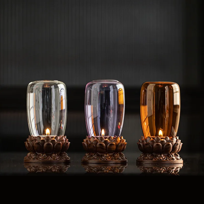 Lotus Base Decorative Candle Holders With Colorful Cases Fit Serene Spaces Create Warm Atmosphere Suits Home And Ritual Use