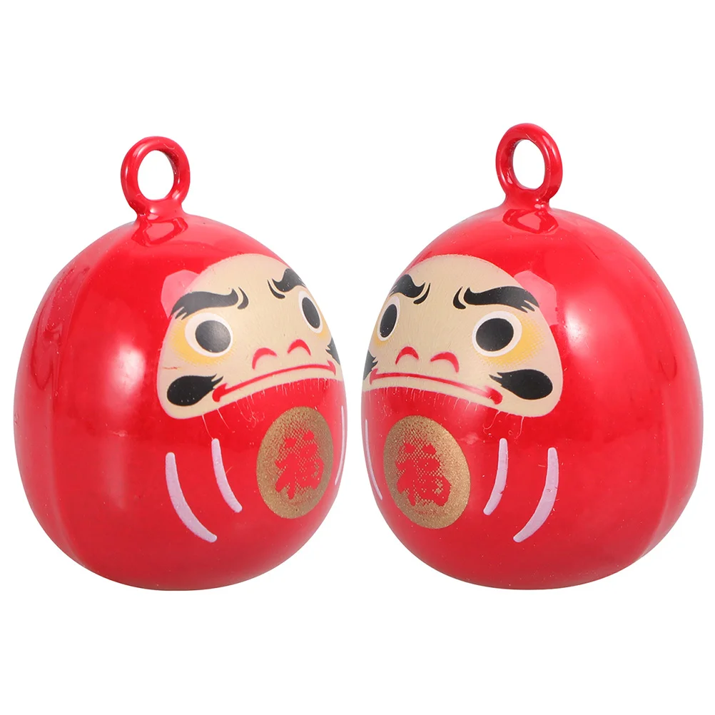 2 Pcs Bodhidharma Bell DIY Hanging Copper Crafts Jewelry Making Supplies Small Bells for Tumblers Key Fob