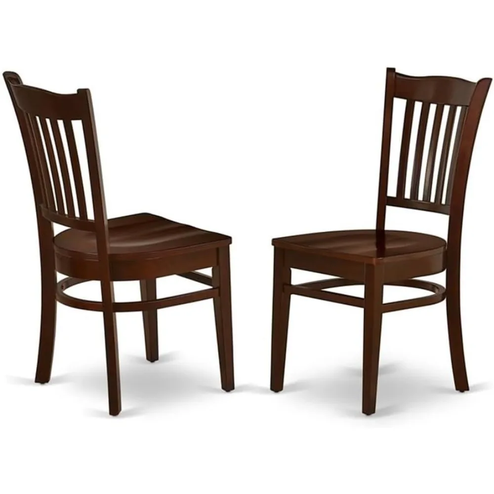 

Groton Dining Chairs, Slatted Back Wooden Chairs, A Set of Two, Mahogany Color