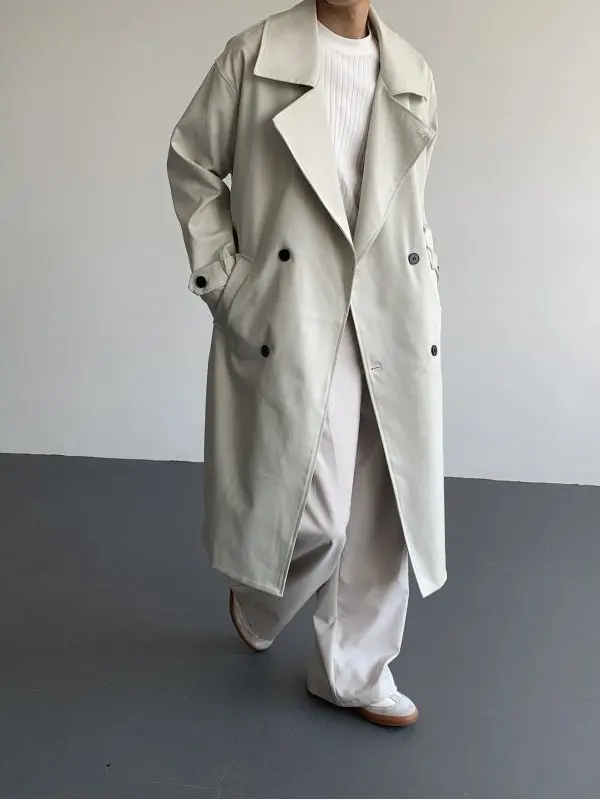 

Длинное мужское пальто цвета хаки, осеннее новое пальто Sle Briti Sle, ветровка Jaet, корейское пальто средней длины для поездок на работу