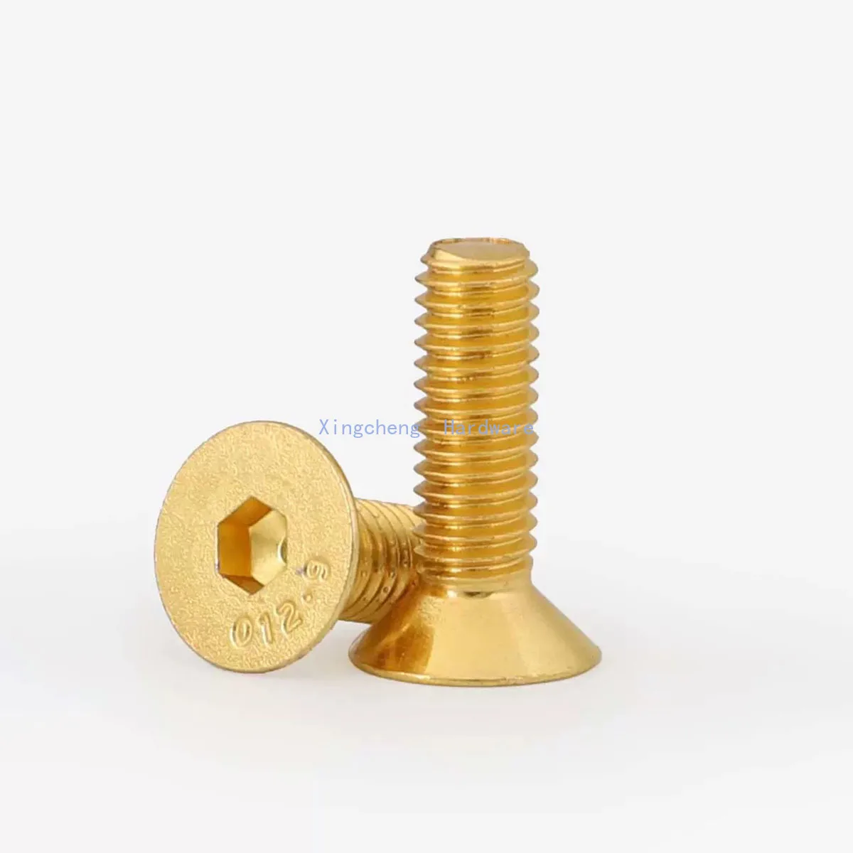 10.9 Grade with Golden Colour Titanium Gold Plated Flat Hex Countersunk Head Screw M2 M2.5 M3 M4 M5 M6