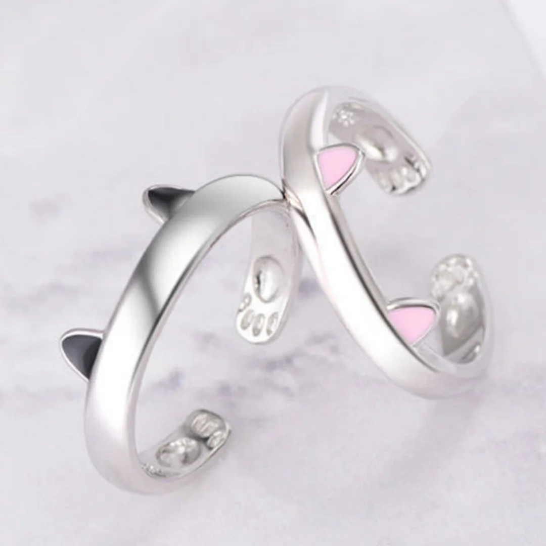 Cute Animal Cat Ring for Best Friends Charms Pet Footprint Shape Opening Adjustable Women Ring Fashion Girl Jewelry Accessories