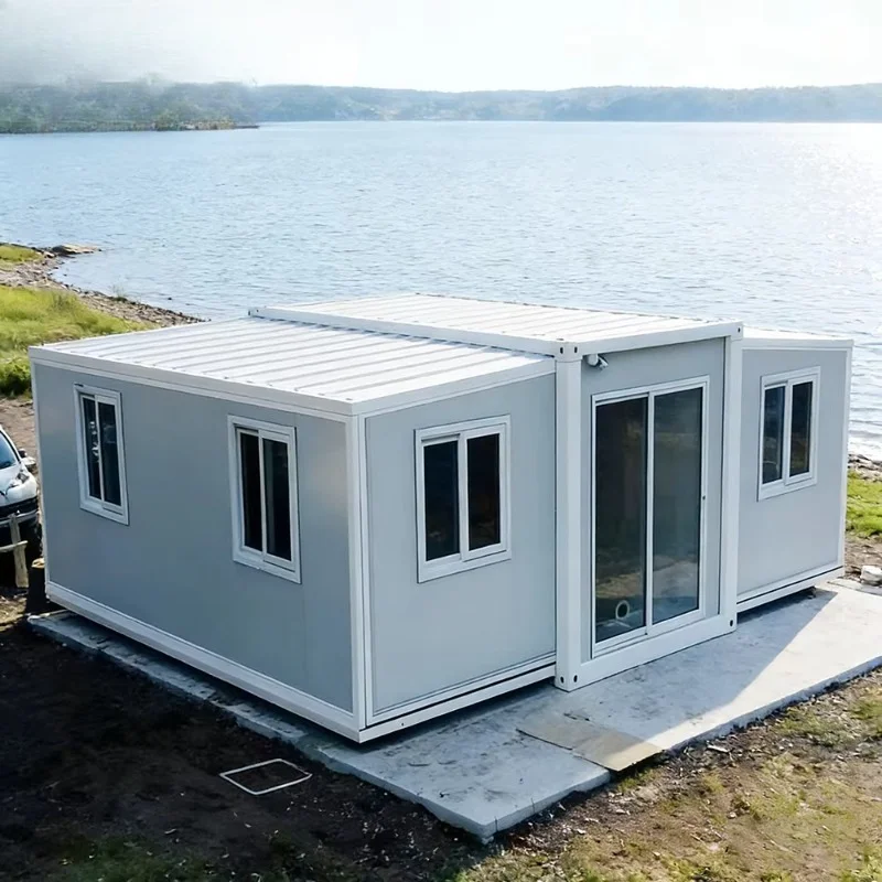 Prefabricated Extendable Houses Home Cost Expandable Portable 40ft Prefab Office Steel Folding Top Foldable Container House