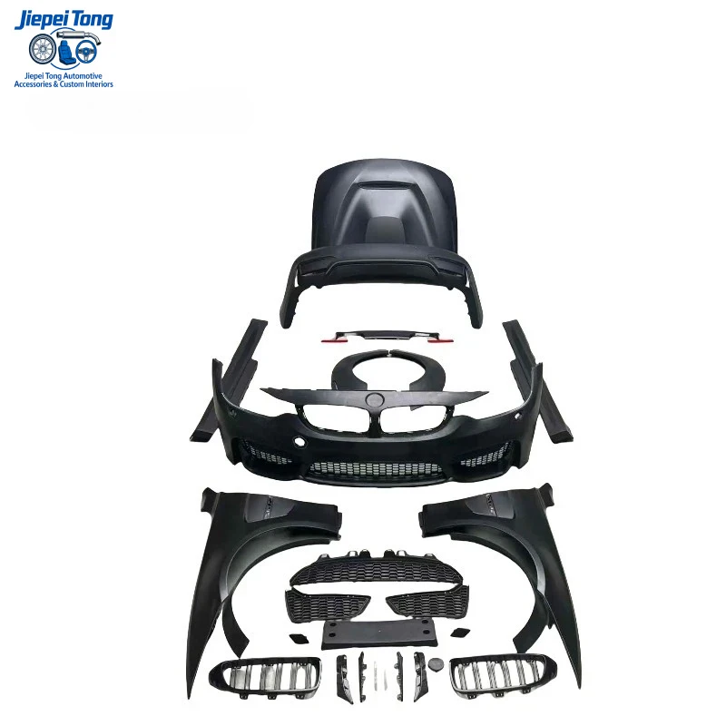 

Hot F32 Wide Body for BMW F32 Upgrade M4 m Sport Rear Car Bumpers Side Skirts Grille Front Lip Conversion Kit 1:1