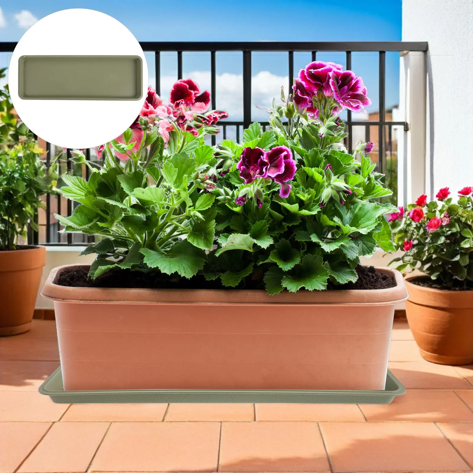 Rectangular Plastic Plant Saucer Heavy Duty Thickened Tray Flower Pot Water Catcher Indoor Balcony Planter Base
