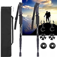 2 unids/lote bastones de Trekking bastón nórdico bastón para caminar campamento de esquí de aluminio bastón telescópico bastones para senderismo al aire libre muletas