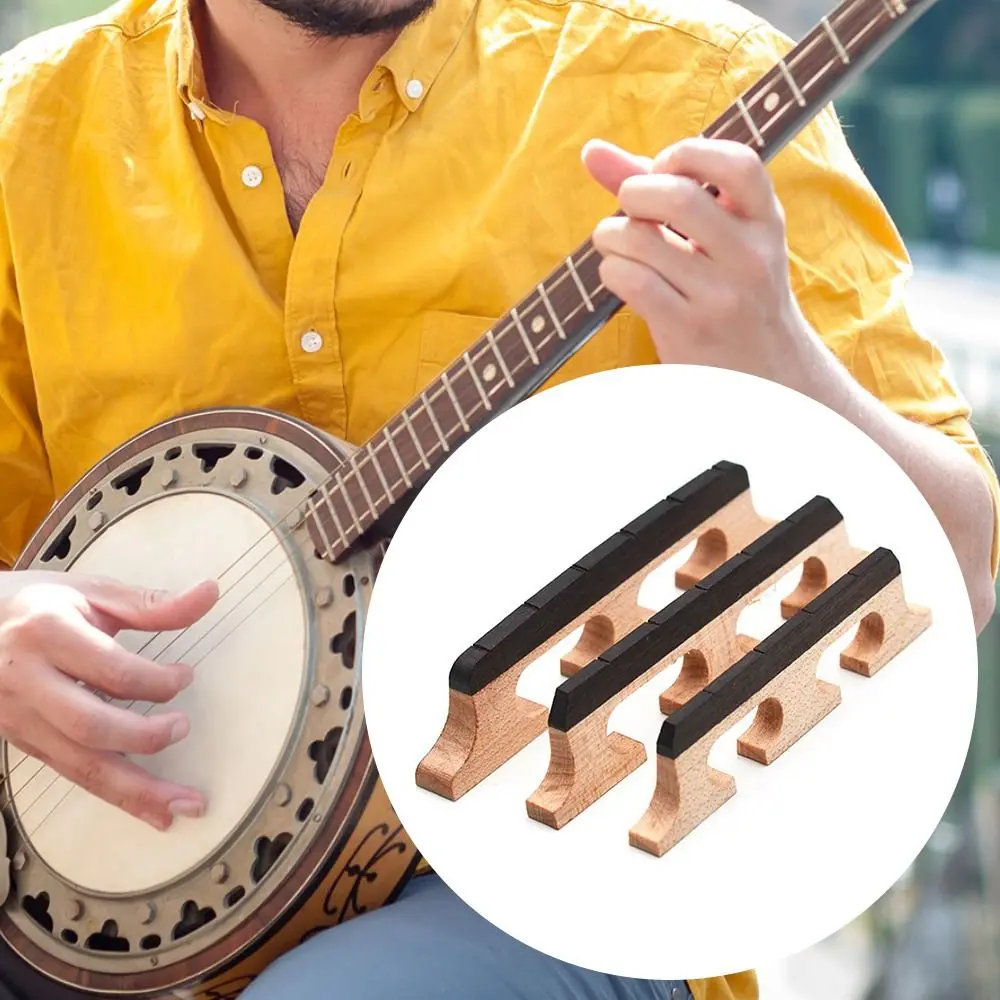 Wooden String Banjo Bridge Instrument Supplies 5 Strings Banjo Bridge Parts Maple Ebony Musical Instrument Banjo Accessories