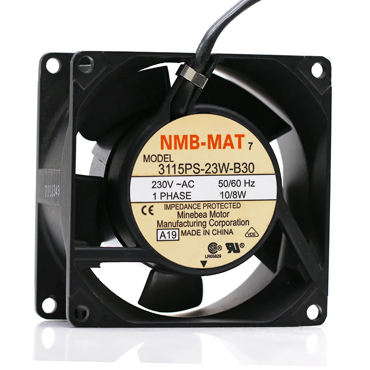 

NMB-MAT 80mm 8cm AC Fan 3115PS-23W-B30 8038 230V High Temperature Resistant Aluminum Frame Cabinets Cooling Fan