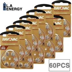 60PCS Hearing Aid Batteries 312 A312 312A ZA312 312a PR41 for Rayovac Peak UK Zinc Air Button Ear Aid Batteries for Hearing Aids