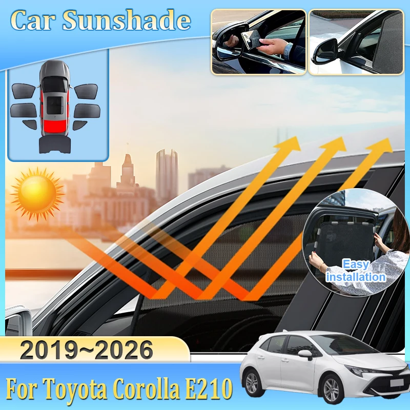 

Car Window Sunshade For Toyota Corolla E210 Auris Hatchback 2019-2026 Curtain Mesh Heat Insulation Frame Curtain Car Accessories