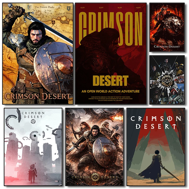 Game Crimson Desert Poster Latest MMORPG Games Prints Canvas Painting Crimson Desert Wall Art Pictures Home Room Game Decoration