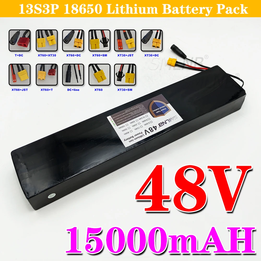 

48V Battery 15000mAh Rechargeable Lithium-ion 13S3P Battery Pack Suitable for 500W 700W Electric scooter