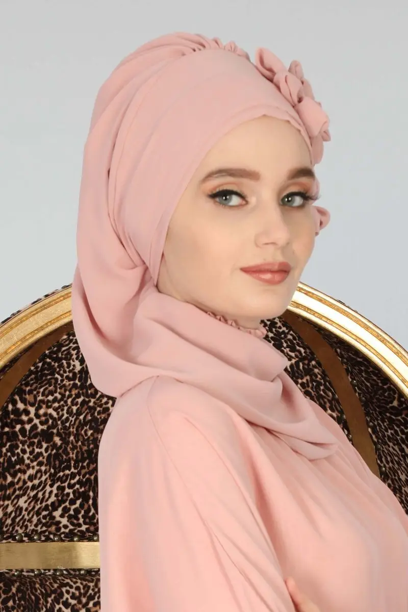 Floral accessory design ready chiffon turban