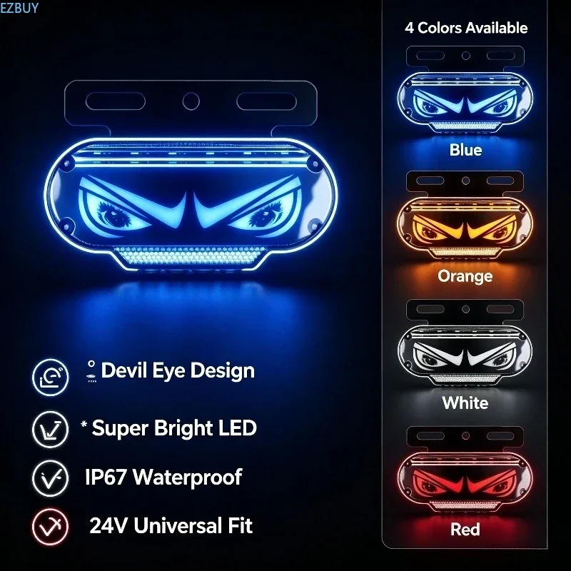 Truck side light 24v eye side light angel devil eye waterproof LED super bright area turning waist side light