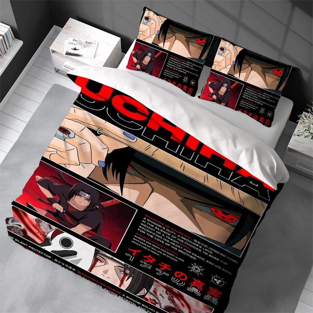 

Комплект постельного белья I-Itachi U-Uchiha: пододеяльник, 3 предмета, мягкий хлопок, для дома и общежития, подарок для студентов
