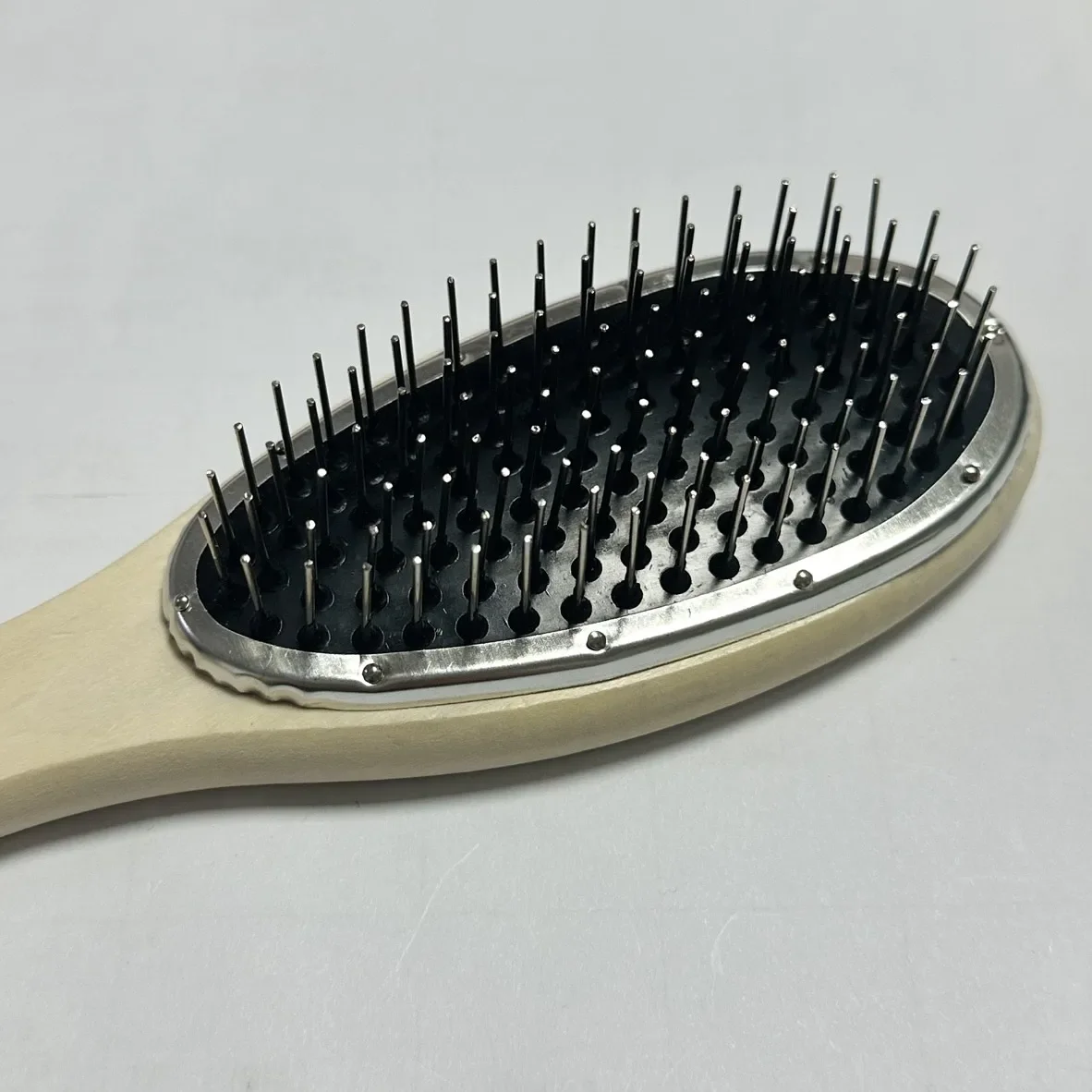Pente ondulado de cabelo grande de aço, antiestático, portátil, preto, cabeleireiro, ferramenta de estilo de destaque,