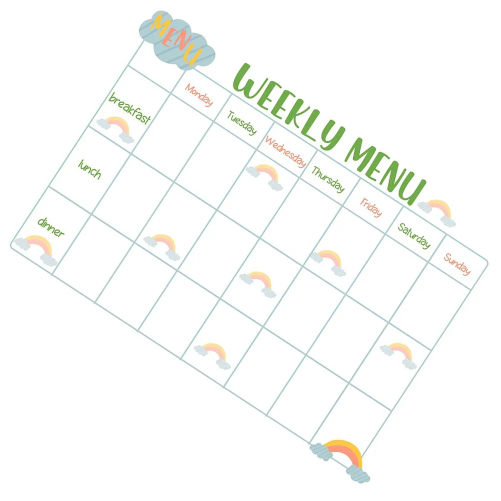 Reusable Weekly Menu Board Sticky Meal Planner for Fridge Dry Erase Whiteboard Calendar Home Kitchen Organizer