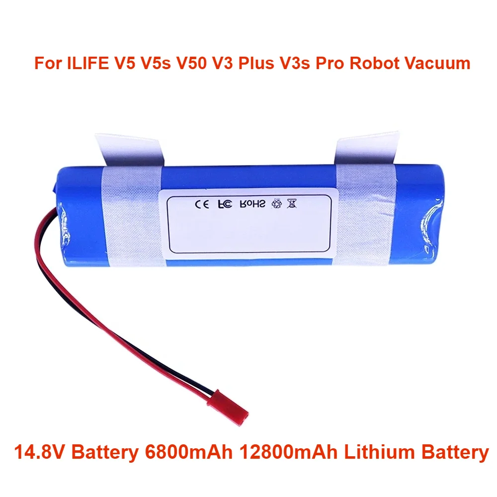 For ILIFE V5 V5s V50 V3 Plus V3s Pro Robot Vacuum Cleaner Ilife V5s Pro Battery 14.8V Battery 6800mAh 12800mAh Lithium Battery