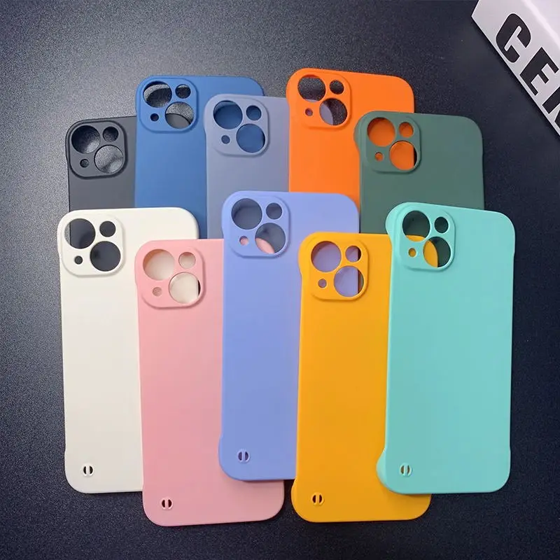 Ultra thin Frameless Candy Color Phone Case For iPhone 16 Pro Max 15 14 13 12 11 X XR XS 7 8 Plus SE Hard PC Shockproof Cover