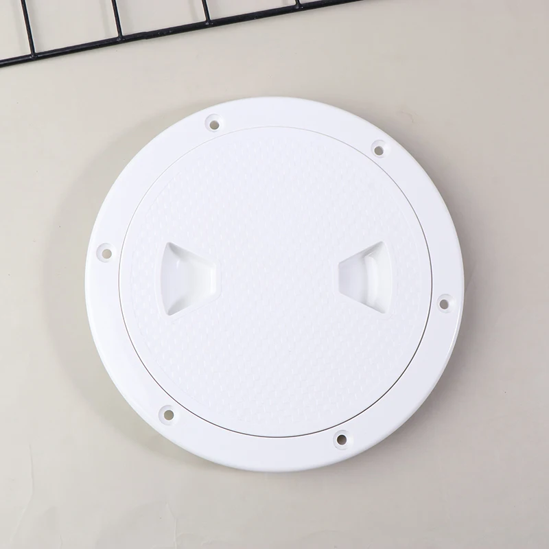 Boat-Ready White Round Non-Slip Inspection Hatches - Sizes 4\