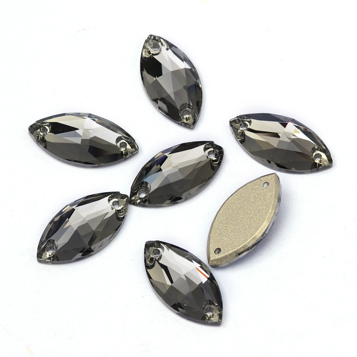 PUBRILEX Vorteilspack Schwarze Diamant-Strasssteine mit Flacher Rückseite und Facetten zum Nähen für Kleidungsstücke und Schmuckdekorationen – Detail 12