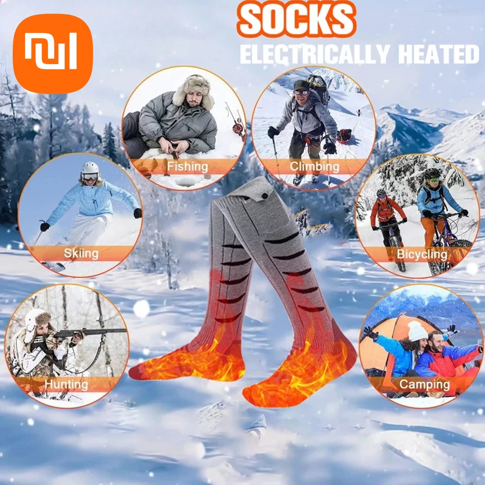 Calcetines calefactables de invierno, calcetines térmicos con Control por aplicación de 5000mAh, calentador térmico para pies, calcetines eléctricos para fiebre, senderismo, esquí, cálidos para exteriores