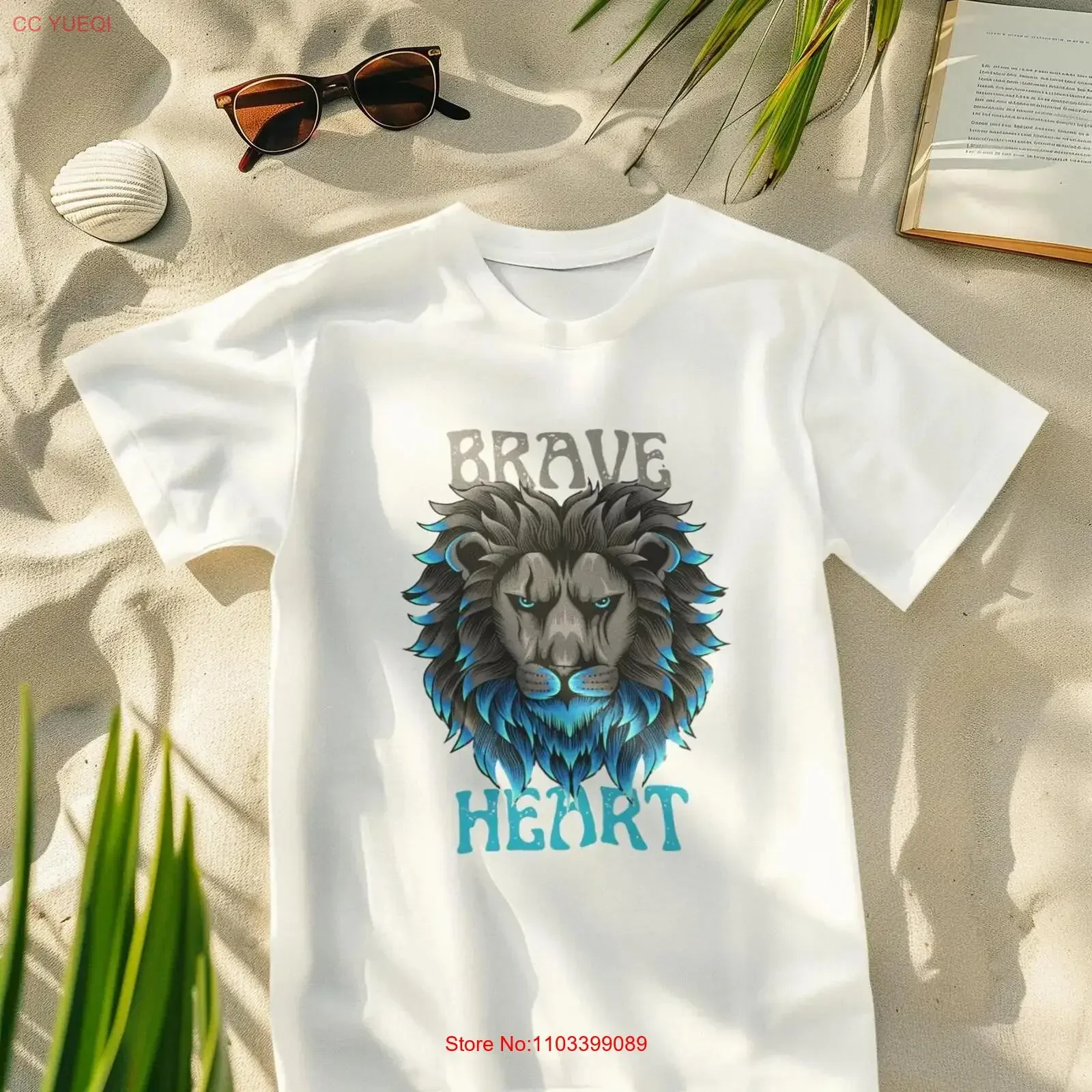 Brave Heart Lion T Shirt Unité inspirante pour les amoureux portent toutes les occasions vintage lavé unisexe vêtements de créateurs streetwear