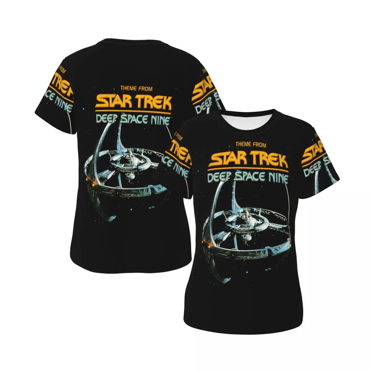 Stars Treks Deep Space Nine Space Station T-Shirt for Women Crew Neck Streetwear T Shirts Women's Tees Short Summer Clothes Tops