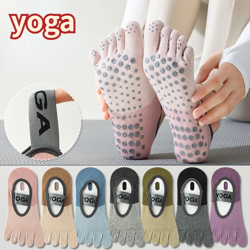 

Women's Yoga Pilates Socks Non-slip Five-finger Socks Non-slip Women's Thin Sweat-absorbent Sports Fitness Floor Socks kawaii