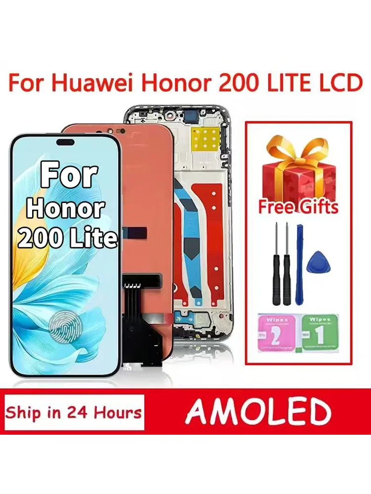 6.7: Wyświetlacz LCD z ekranem dotykowym AMOLED do telefonu Honor 200 Lite – zamiennik wyświetlacza do telefonu Honor 200 Lite, wraz z ramką. — zdjęcie produktu 7