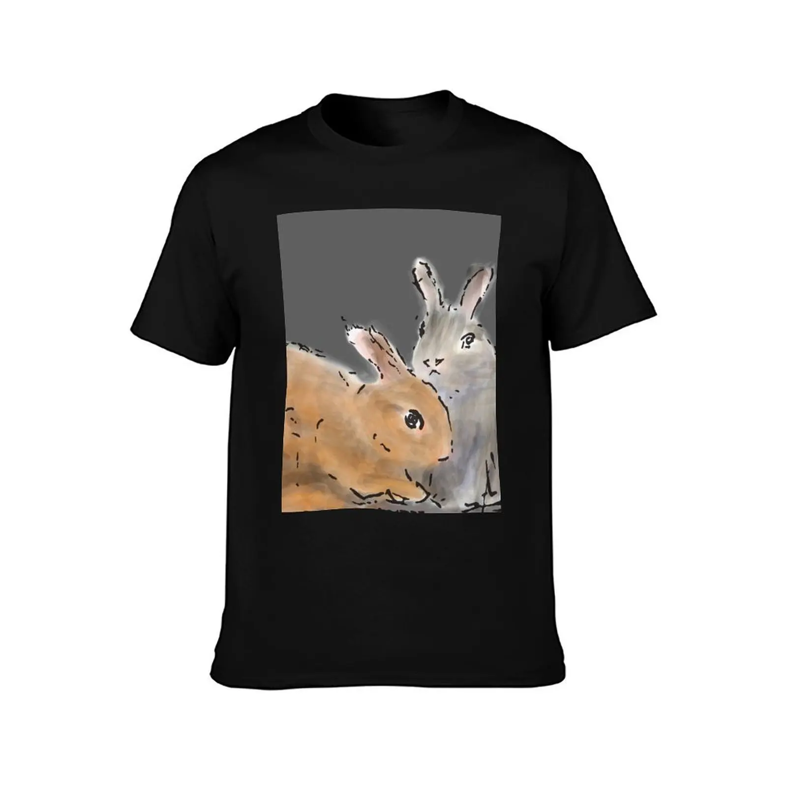 two rabbits T-Shirt man clothes man t shirt men clothing