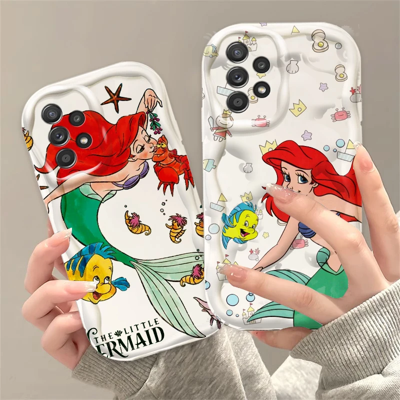 Little Mermaid Girl For Samsung A55 A54 A53 A52 A35 A34 A33 A32 A25 A24 A23 A22 A21S A15 5G Wave Oil Soft Phone Case