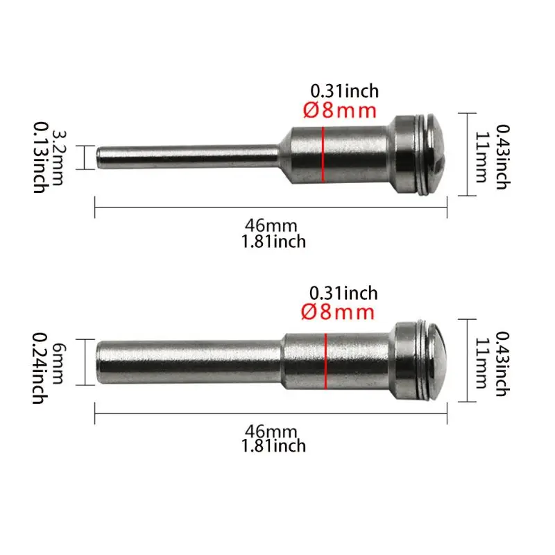 Cut-Off ที่วางโทรศัพท์ติดรถขัด Mandrel 3.2มม./6มม.Shank ตัดเพชร Arbor Mandrel พอดีสำหรับเครื่องมือโรตารี่
