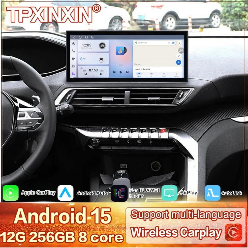 15.8 Inch Qualcomm Android 15 For Peugeot 4008 5008 2016~2022 Automotive Multimedia GPS Navigation Stereo Receiver IPS Head Unit