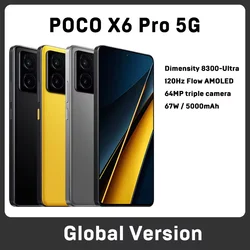 POCO X6 Pro Global Version Smartphone Dimensity 8300-Ultra 6.67