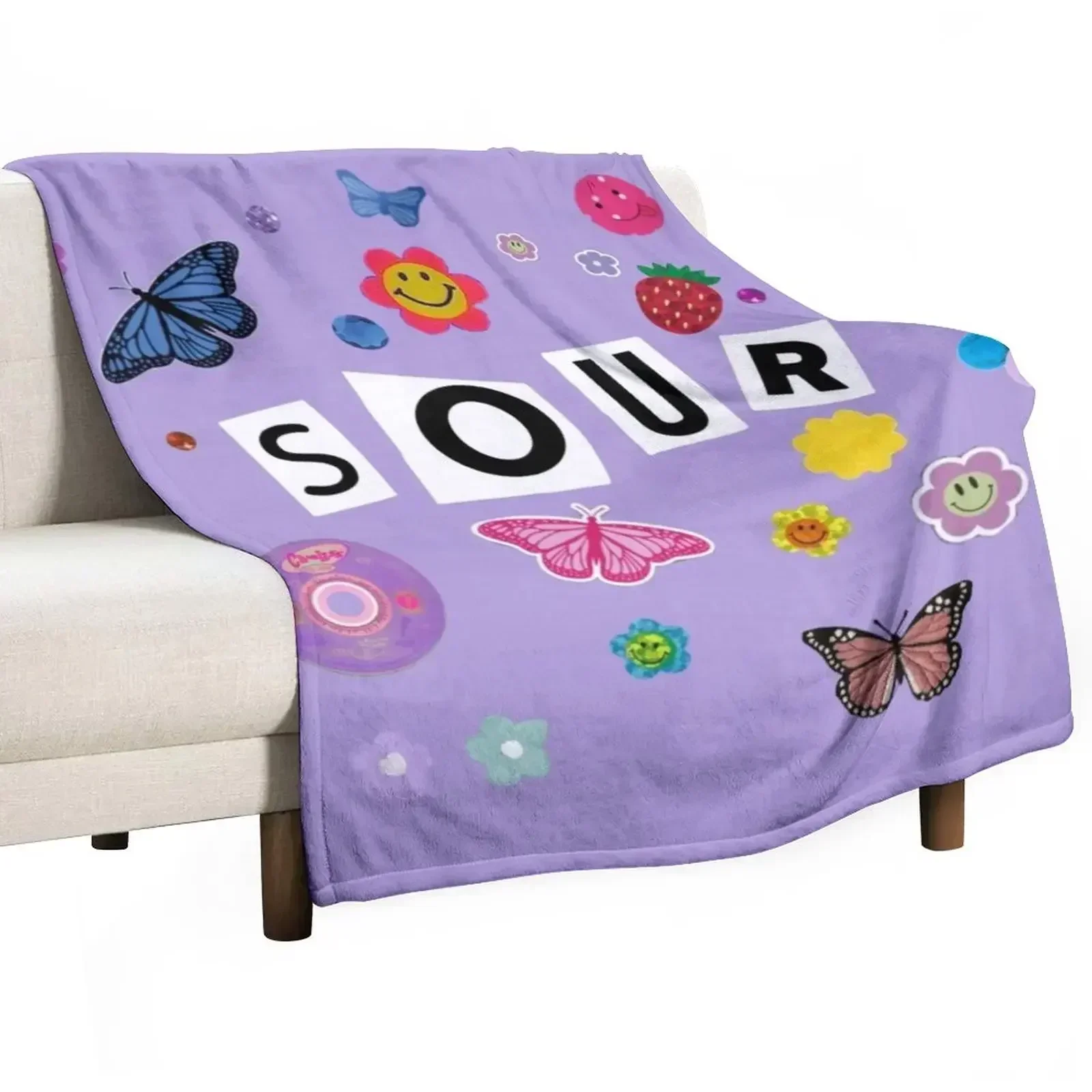 Sour all stickers Throw Blanket Loose halloween Thins Blankets For Sofas Blankets