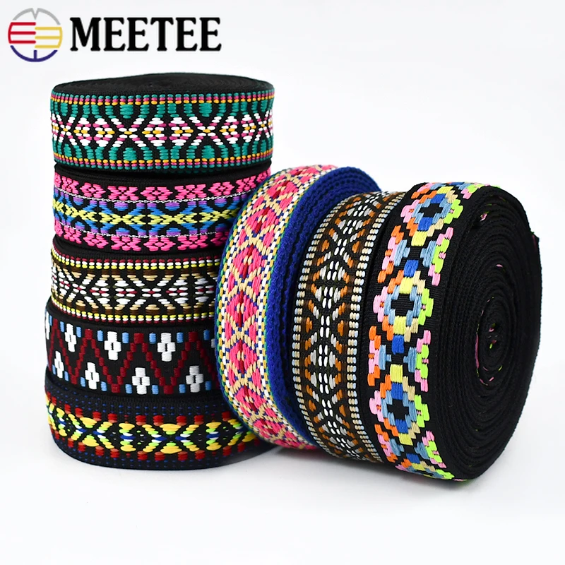 

4/10M 22-25mm Ethnic Jacquard Webbing Polyester Decoration Ribbon Tape Bag Strap Garment Belt Bias Lace DIY Sewing Accessories