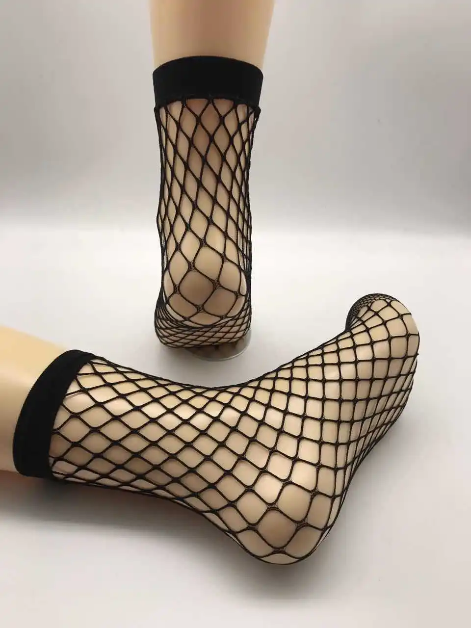 Women Summer Hollow Fishnet Ankle Socks Sexy Black White Short Mesh Hosiery