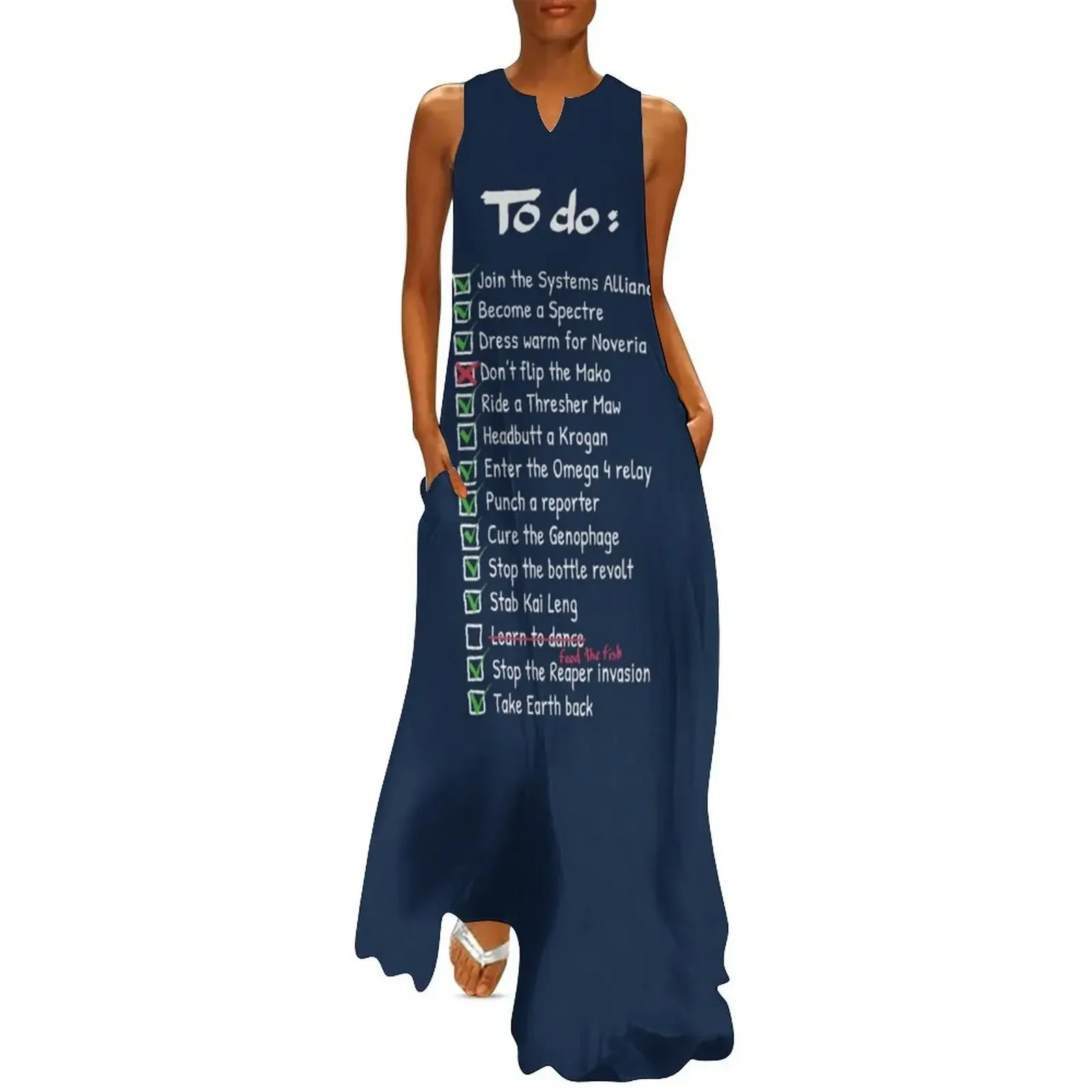 

Commander Shepards To-Do List Long Dress dresses for woman Clothing female wedding dresses for parties Dress