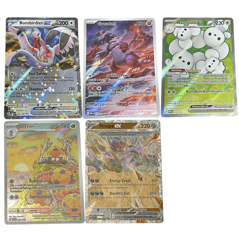 pokemon-ptcg-english-version-groudon-bombirdier-maushold-hoopa-dottler-game-anime-collection-cards-diy-toys-gifts