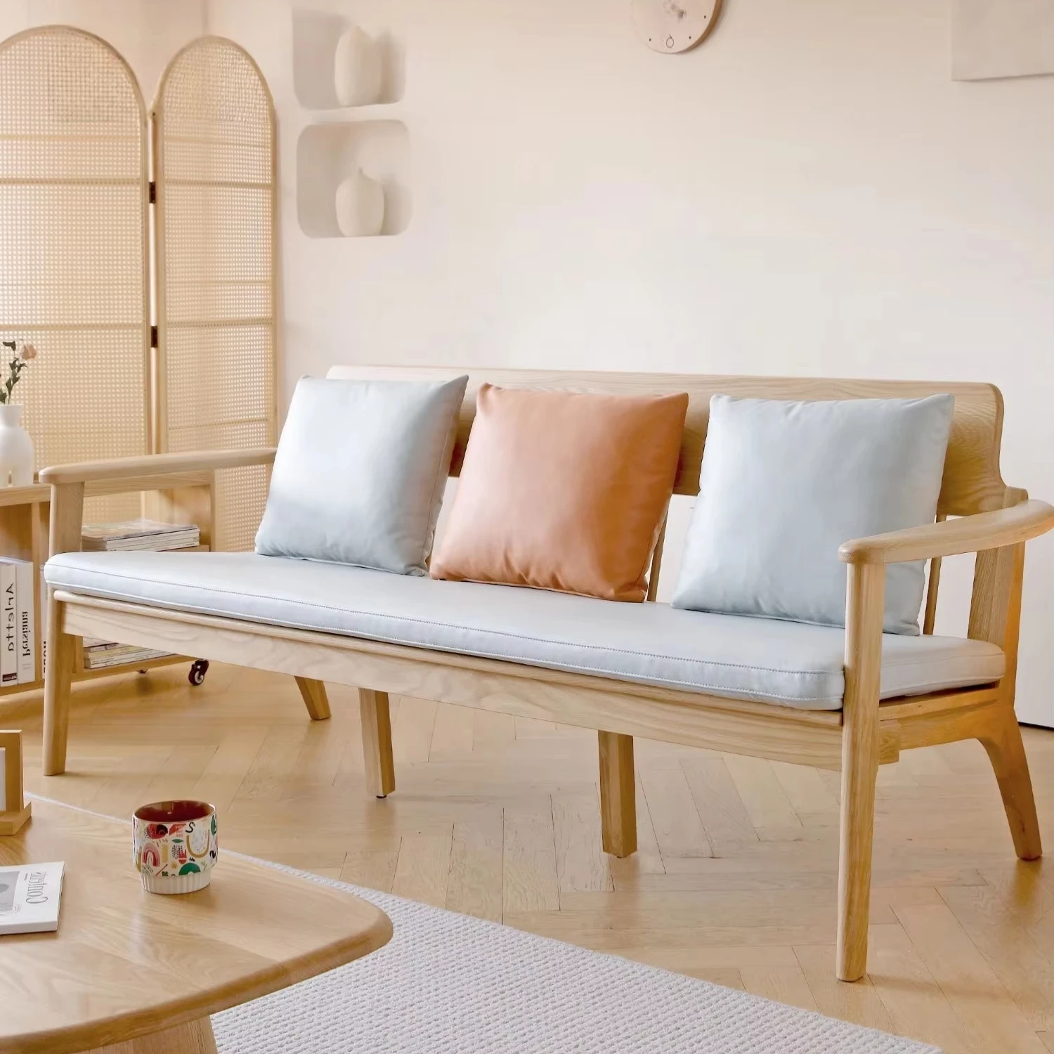 # Sofa Set Modern Design PU Leather Three-person Seat Small Apartments & Hotels Winter/Summer Use